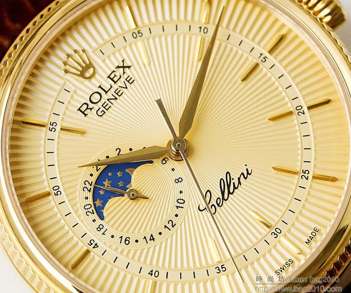 ROLEX勞力士 LS精品 切利尼系列 日月星辰 24小顯示 三度防水性能 高檔男士腕表  wssb4053